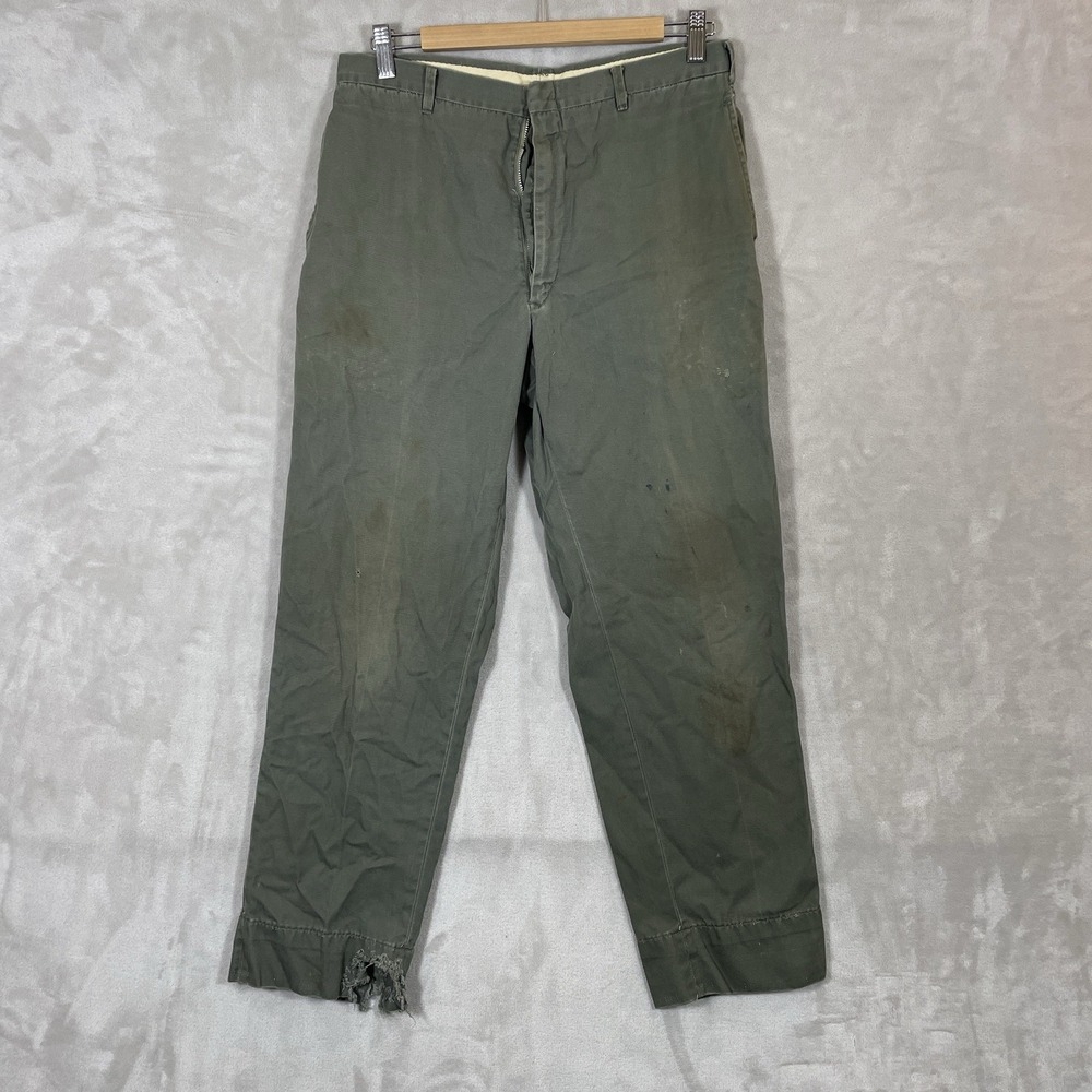 True Vintage 50s Sanforized Cotton Boat Cloth Chino Pants Mens 30x28 Big Mac